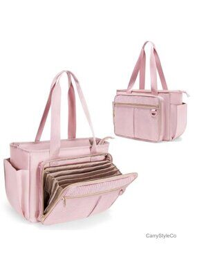 Large Nylon Teacher Tote Bag Accordion File Organizer 15.6" Laptop